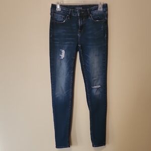 Vigoss Women's Dark Blue Ripped Skinny Jeans
